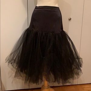 Vintage full black tulle skirt